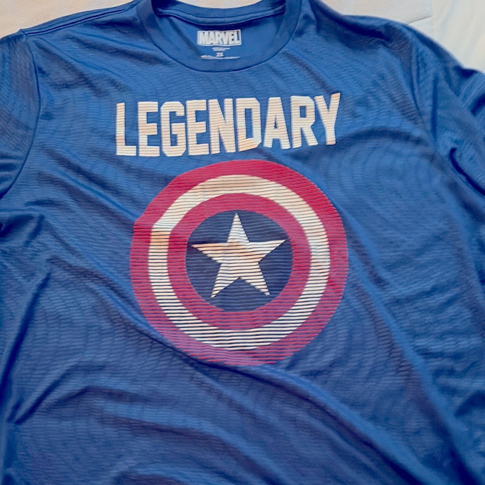 Marvel Legendary Blue and Red Shield Tee